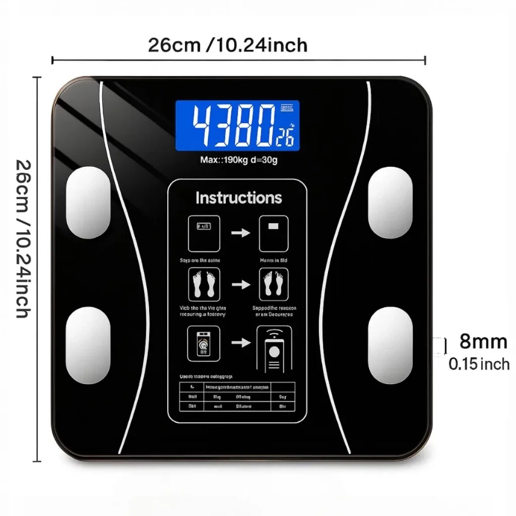 Balança Bioimpedancia Digital Bluetooth Corporal até 180kg Resultado Pelo Celular + Pilhas