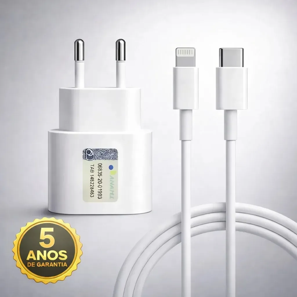 Carregador 30w Turbo Para iPhone 8 X Xr 11 12 13 14 Pro Max Fonte Usb C Cor Branca Dtimp