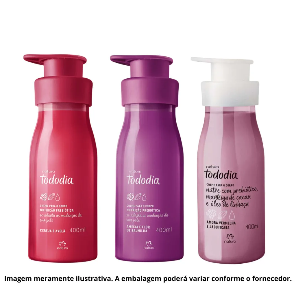 Combo 3 Hidratantes Corporais Natura Tododia (400ml cada)