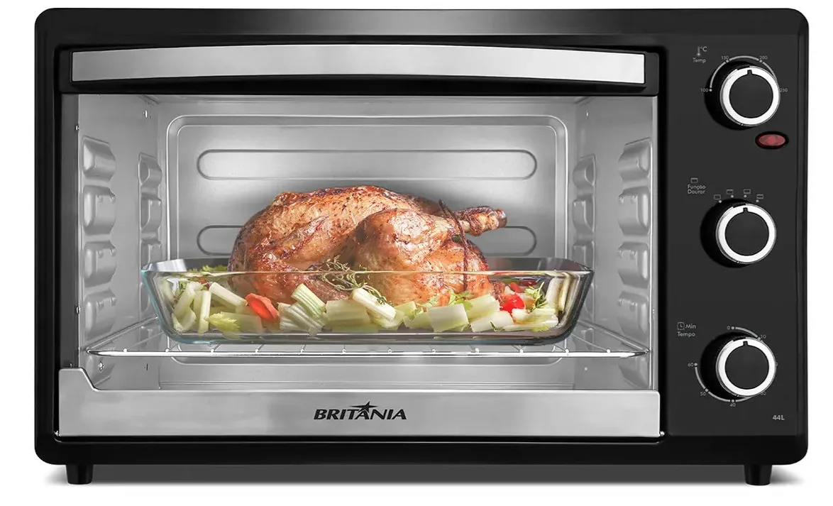 Forno Elétrico Britânia 44L Preto Dupla Resistência 1500W BFE44P 220V