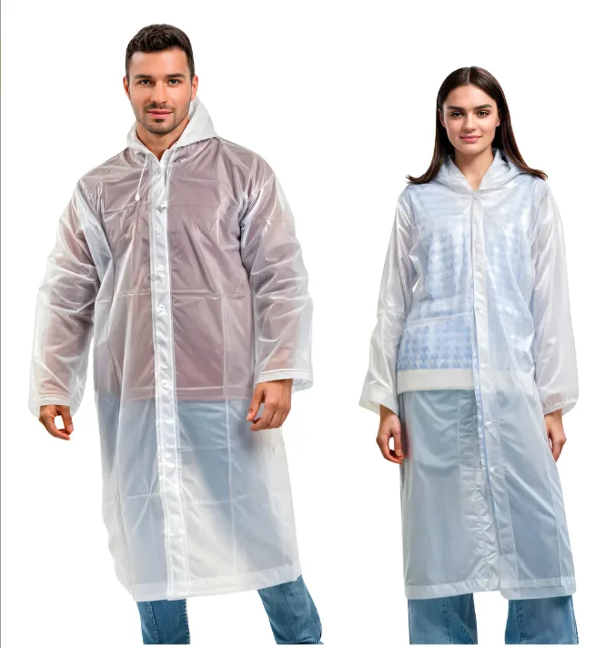 Kit 2 Capa De Chuva Reforçada Pvc Transparente Resistente