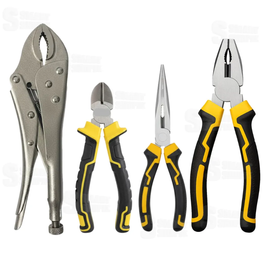 Kit Ferramentas Alicate Universal, Alicate Corte, Alicate Bico Longo e Martelo de Aço