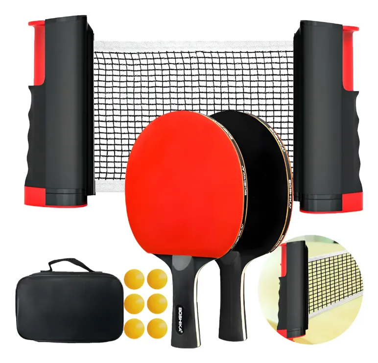 Kit Raquete Ping Pong Profissional + Rede - Tênis De Mesa