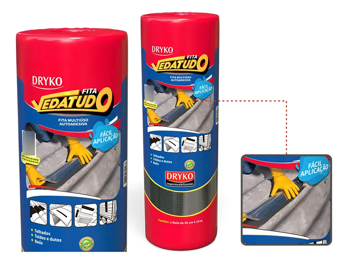 Manta Asfáltica Auto Adesiva Aluminizada - 45cm X 10m