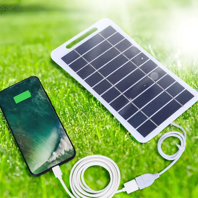 Painel Solar Portátil 2W com Saída USB À Prova D'água (Camping/Powerbank)