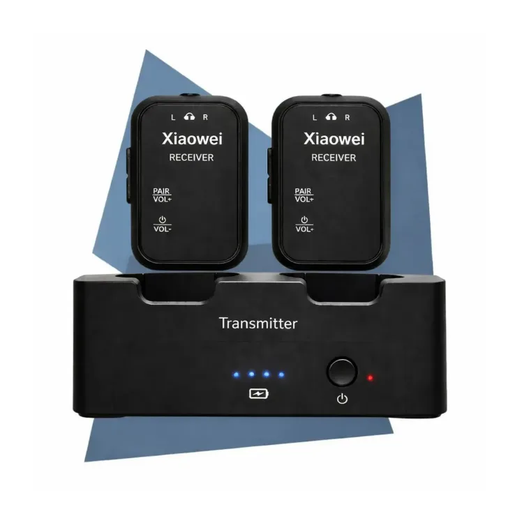 Sistema Monitor De Palco In Ear Sem Fio Xiaowei Compatível Sws12 Wp12 Retorno Profissional Para Banda Igreja Estúdio Shows Kit 1 Transmissor + 2 Receptores Monitoramento Wireless Audio Alta Qualidade